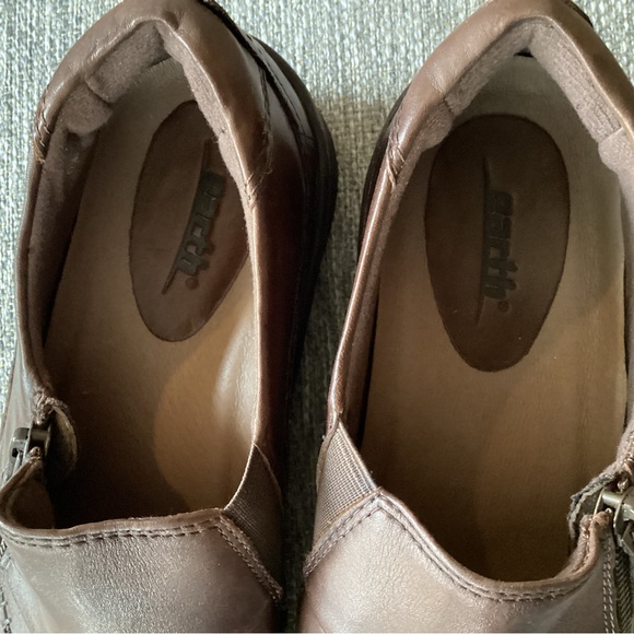 Earth Brown Leather Side Zip Comfort Oxford 7.5B - Picture 8 of 8